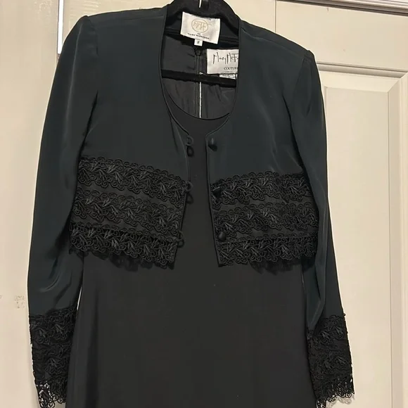 MARY McFADDEN DRESS SIZE  2 COLOR BLACK  100 0/0 SILK - Picture 5 of 11